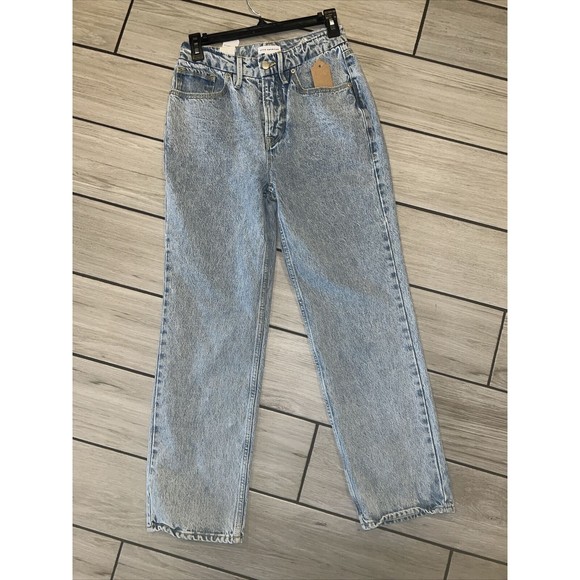 Good American  90s Duster High Rise Cropped Straight Leg Jean 0/24 Indigo101 - Picture 2 of 8